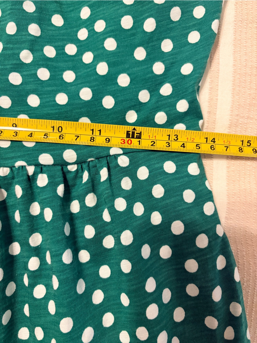 Boden Green Polka Dot Fit & Flare Dress Size 4 - Picture 8 of 9